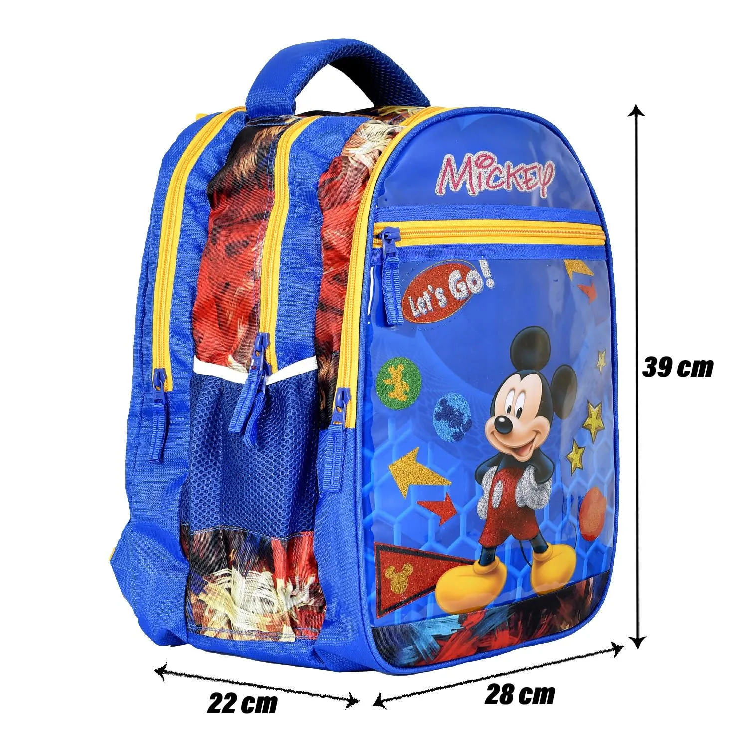 Kuber Industries Disney Mickey School Bag | Shining Laminated School Bags | Student Bookbag | School Bag for Girls & Boys | School Backpack for Kids | 4 Compartments School Bag | Blue