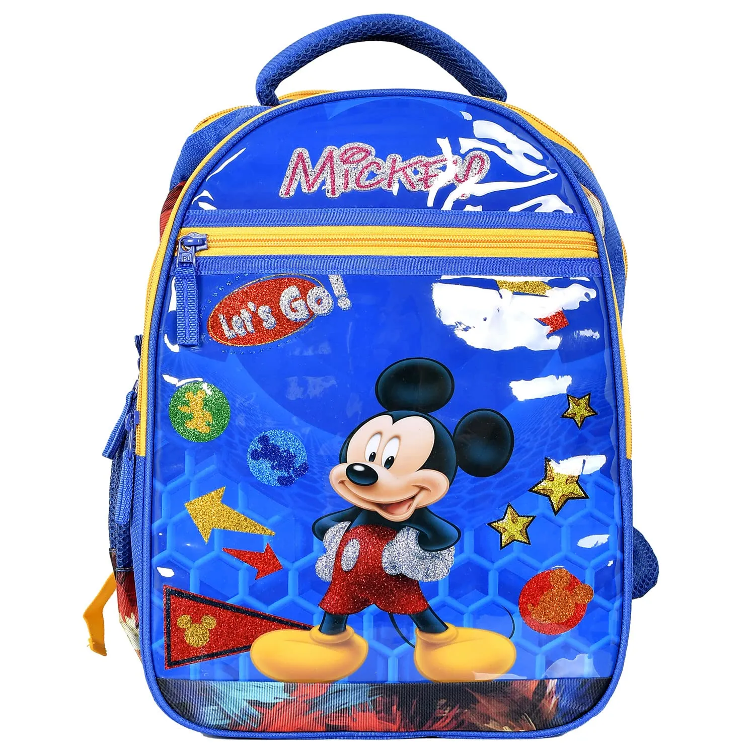 Kuber Industries Disney Mickey School Bag | Shining Laminated School Bags | Student Bookbag | School Bag for Girls & Boys | School Backpack for Kids | 4 Compartments School Bag | Blue