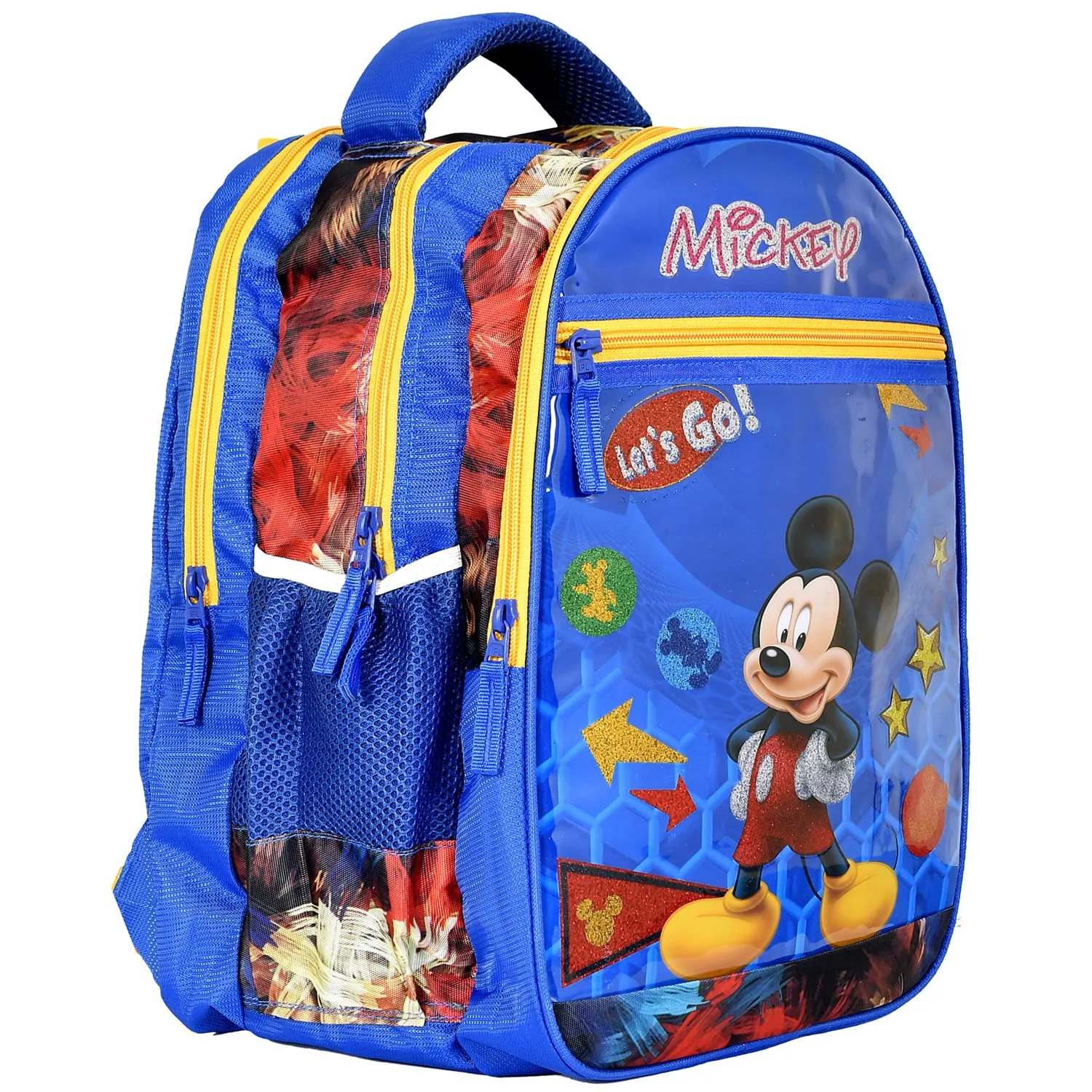 Kuber Industries Disney Mickey School Bag | Shining Laminated School Bags | Student Bookbag | School Bag for Girls & Boys | School Backpack for Kids | 4 Compartments School Bag | Blue