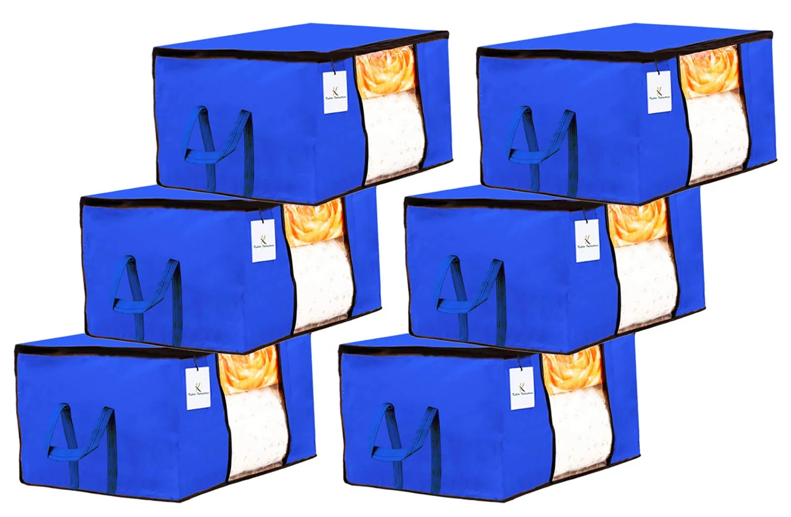 Kuber Industries Underbed Storage Bag, Storage Organiser, Blanket Cover Set of 6 - Royal Blue, Extra Large Size-CTKTC23816