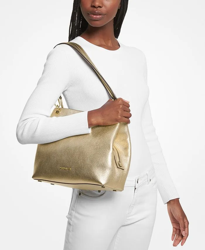 Large Kensington Michael Kors Leather Tote Bag, Gold