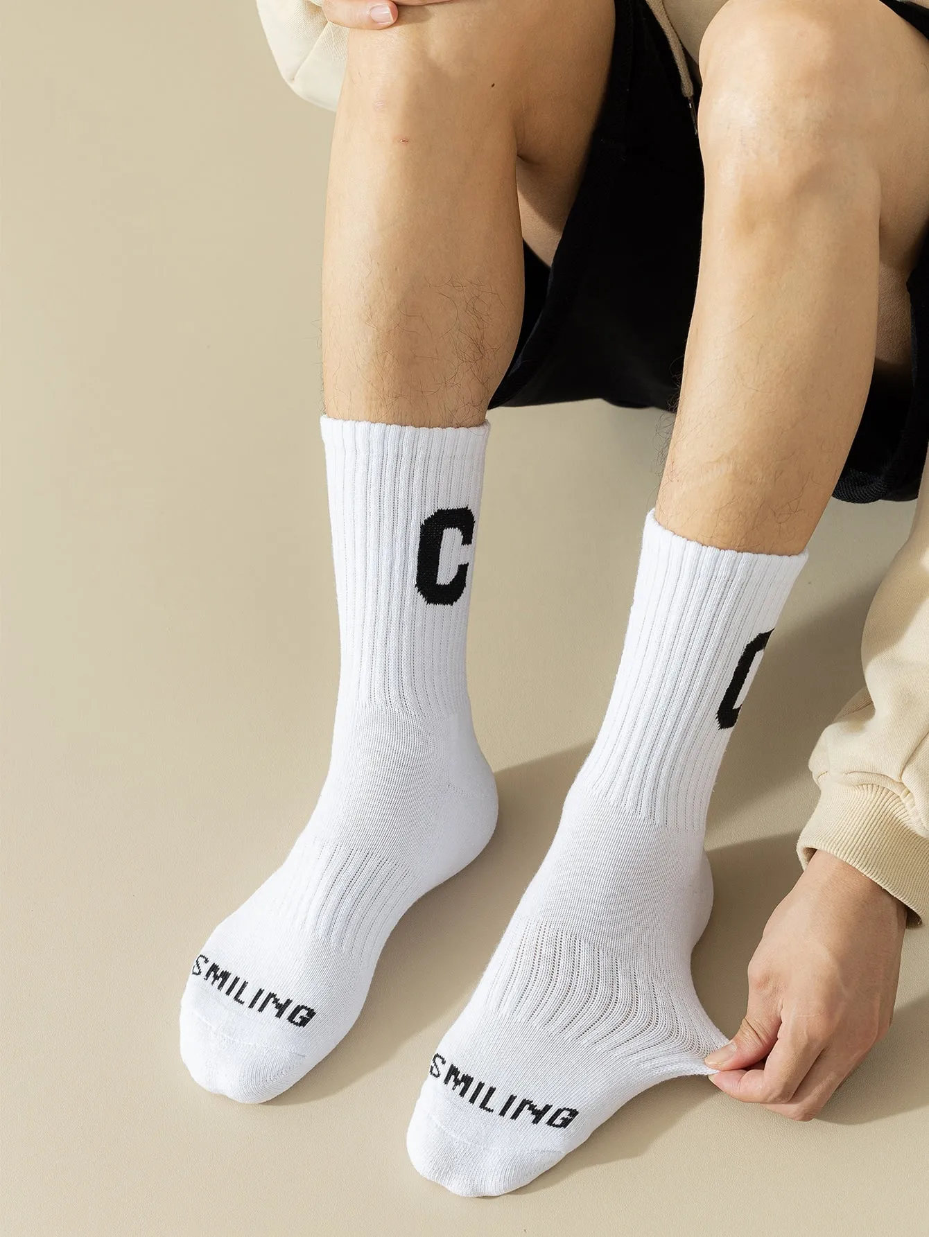 Letter C Graphic Crew Socks for Men Fun Socks Funky Socks Novelty Socks