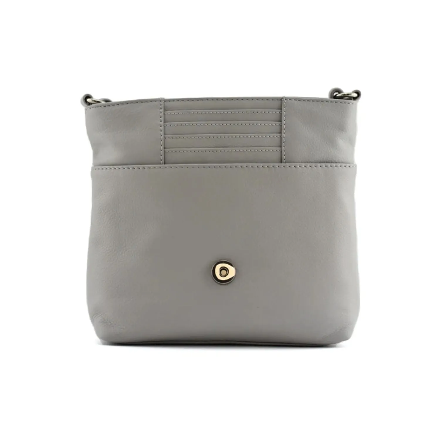 Mala Leather Grey Bella Cross Body with Flap