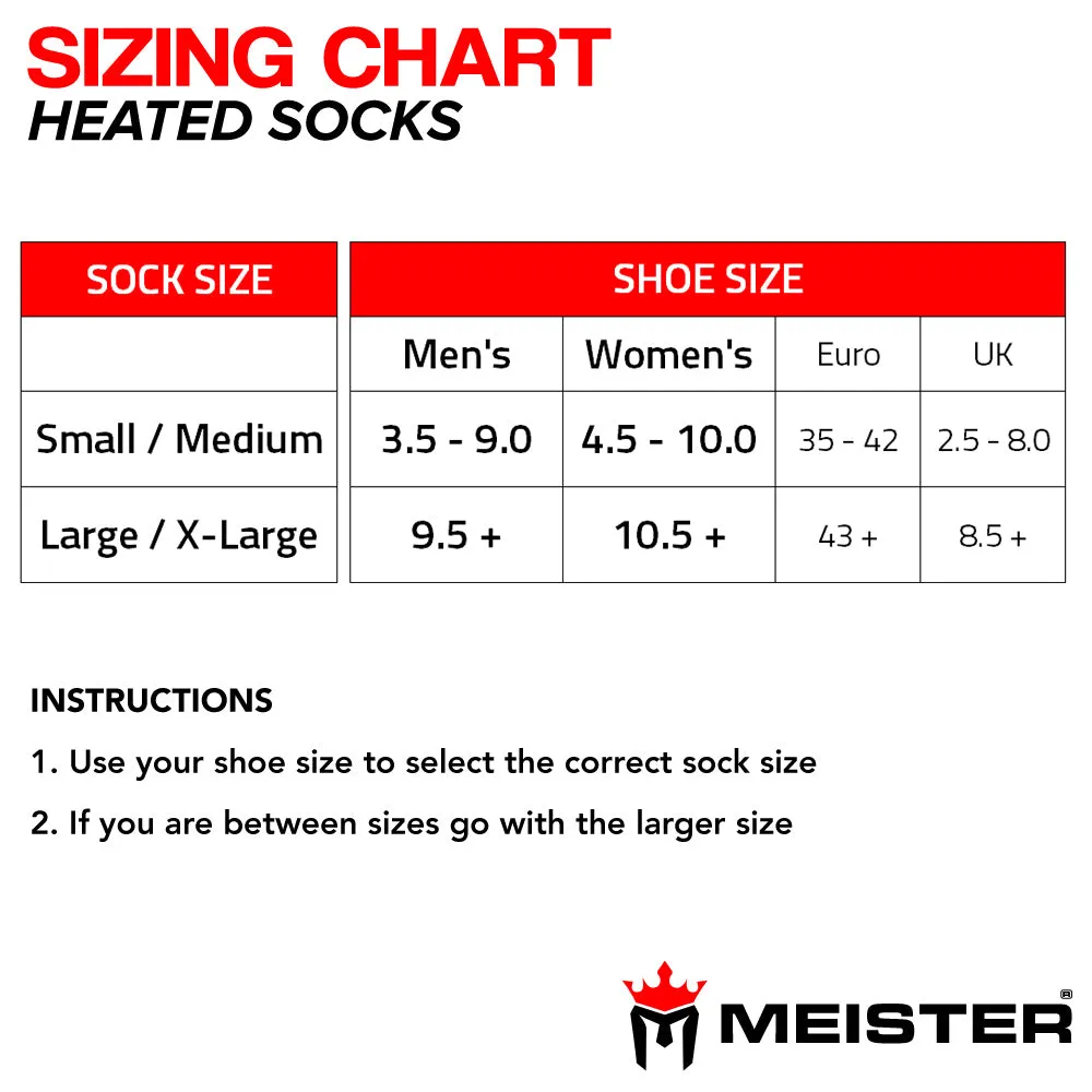 Meister Battery Heated Socks - 8  Hour Model w/ Temp Control