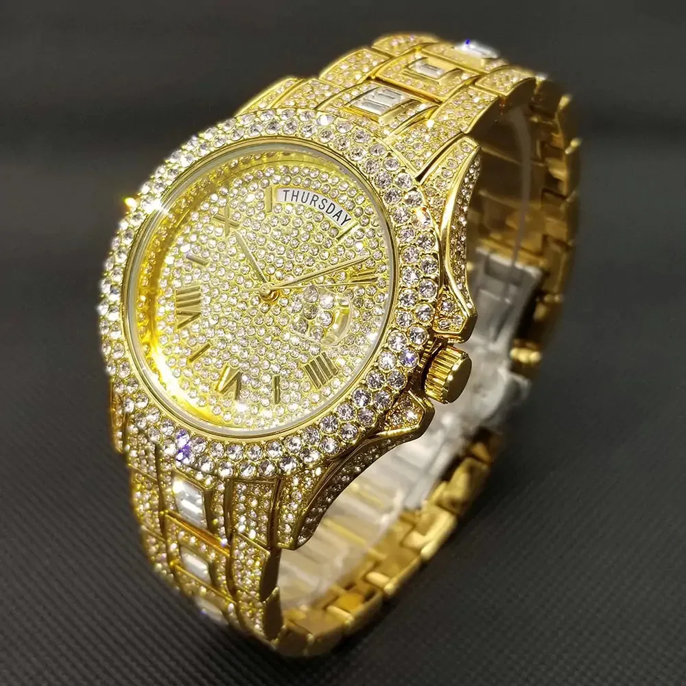 Men's Luxury Diamond Crystal Watches