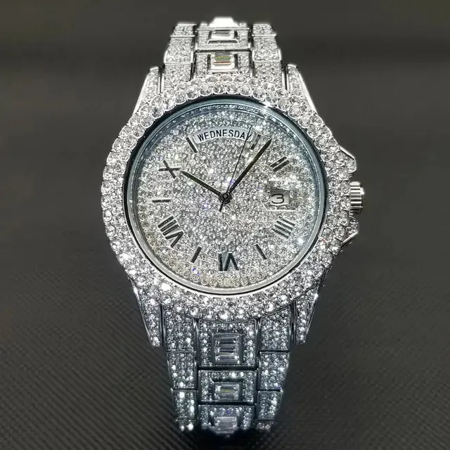 Men's Luxury Diamond Crystal Watches