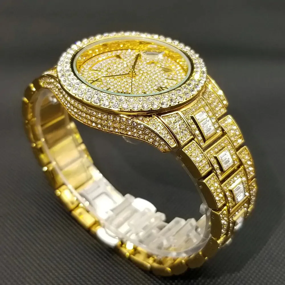 Men's Luxury Diamond Crystal Watches