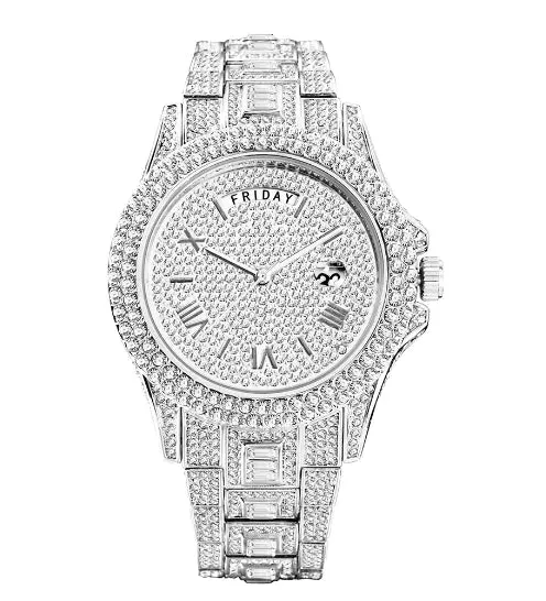 Men's Luxury Diamond Crystal Watches