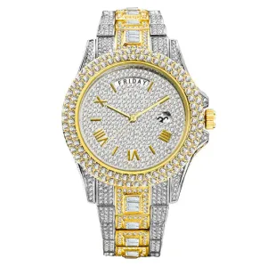 Men's Luxury Diamond Crystal Watches