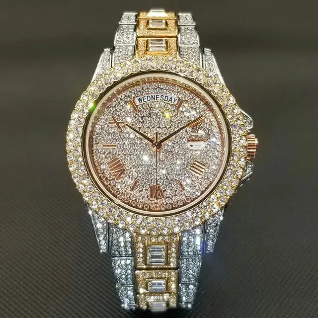 Men's Luxury Diamond Crystal Watches