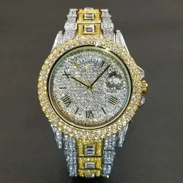 Men's Luxury Diamond Crystal Watches