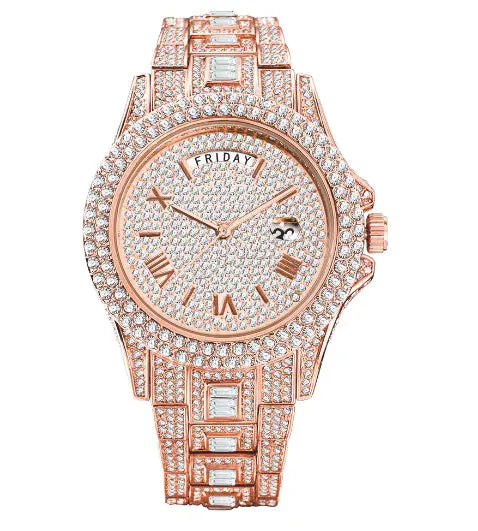 Men's Luxury Diamond Crystal Watches