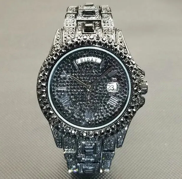 Men's Luxury Diamond Crystal Watches