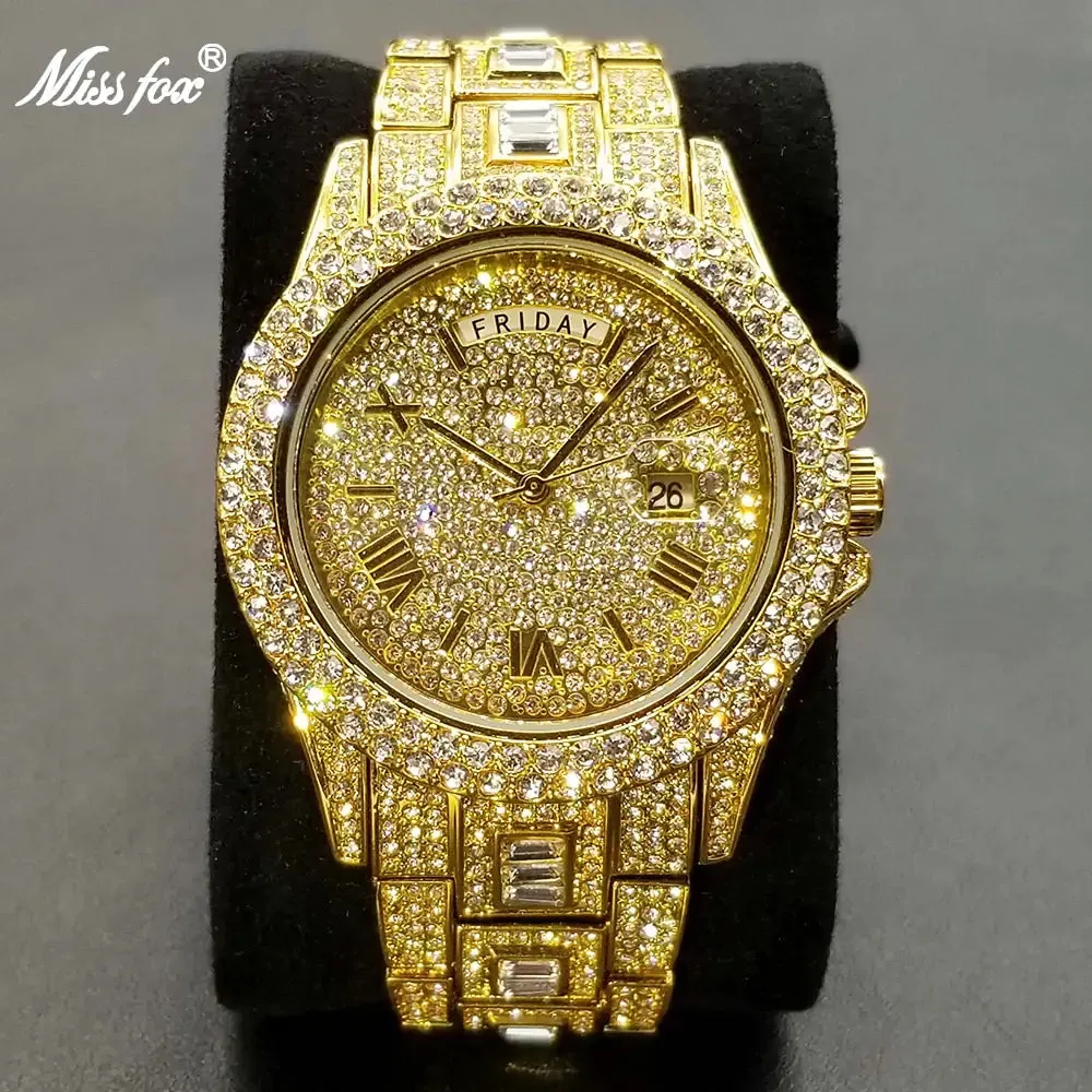 Men's Luxury Diamond Crystal Watches