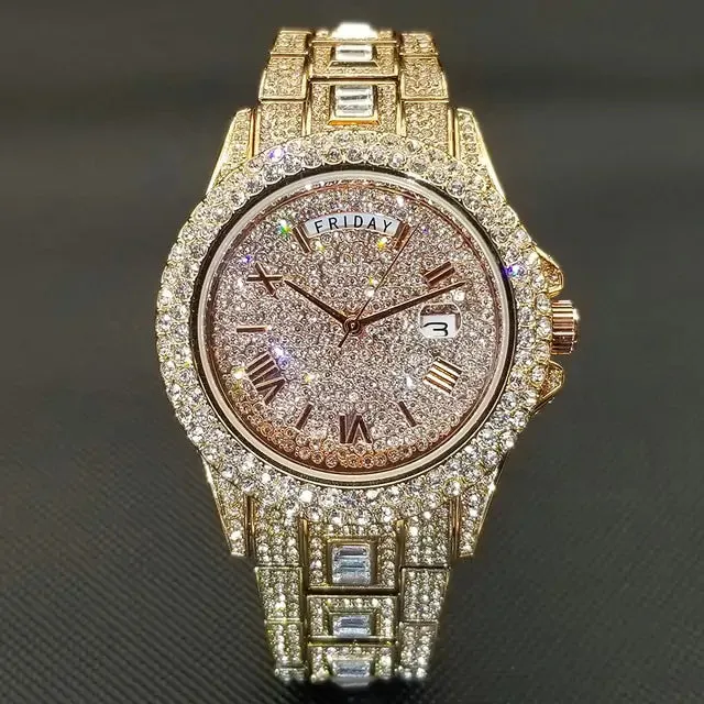 Men's Luxury Diamond Crystal Watches