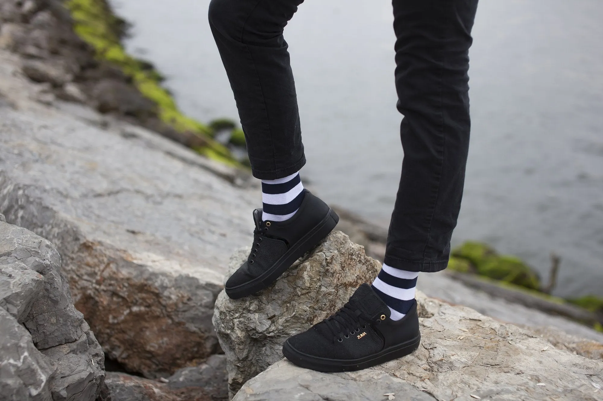 Men's Navy-White Stripes Socks