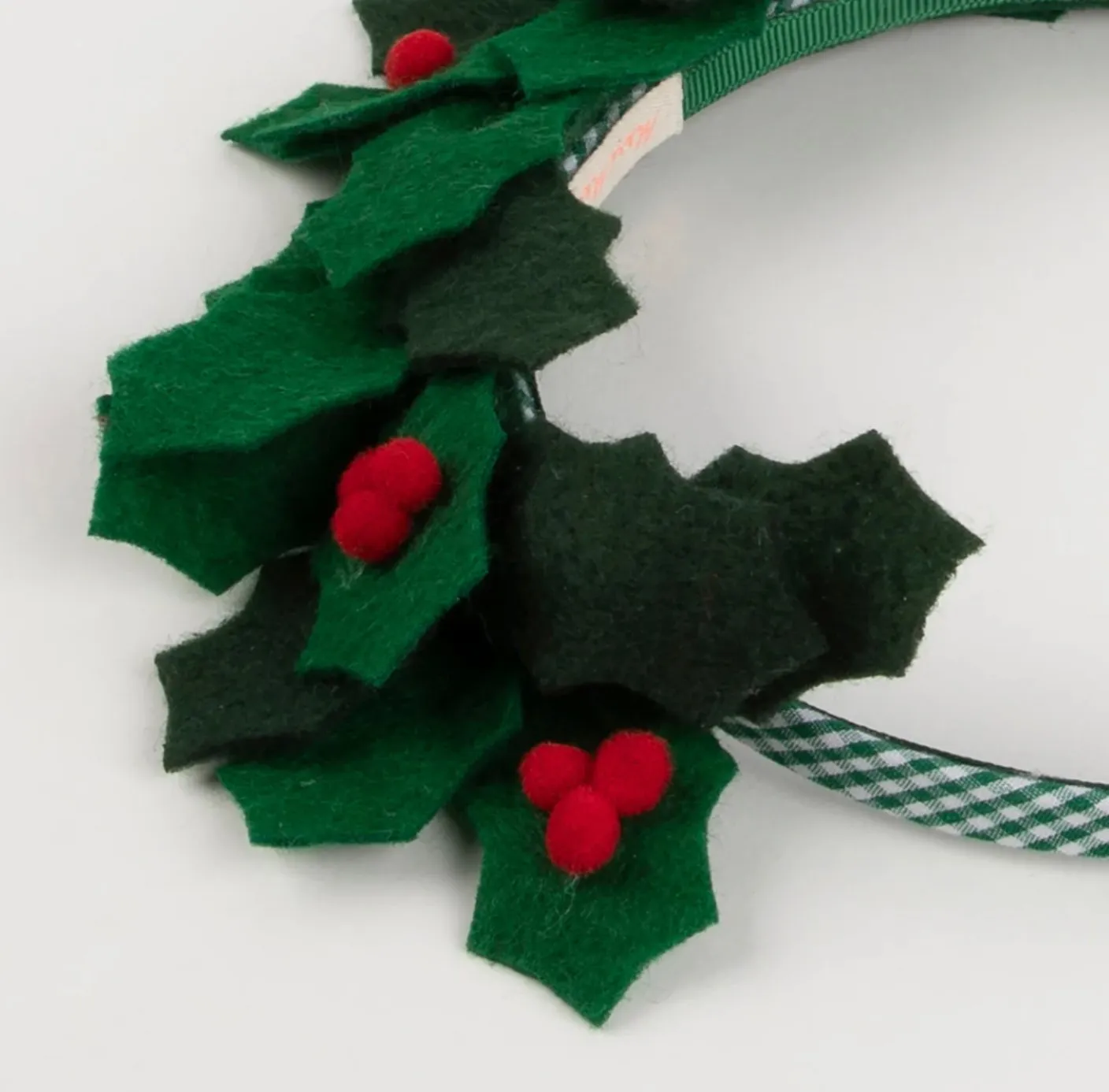 Meri Meri Holiday Green Felt Holly Headband