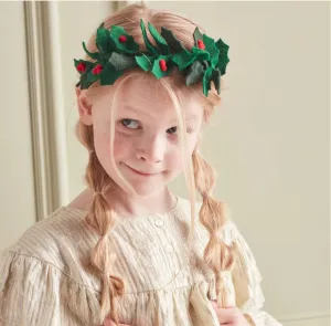 Meri Meri Holiday Green Felt Holly Headband