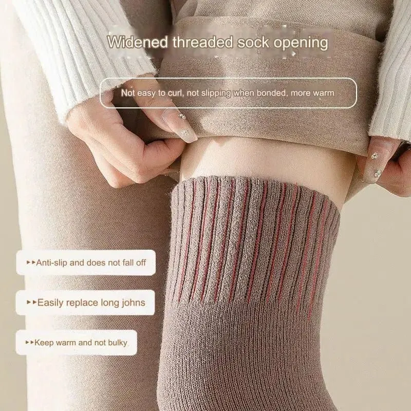 Merino Wool Over-The-Knee Socks Set - Pack of 3 Pairs of Warm and Cozy Stockings