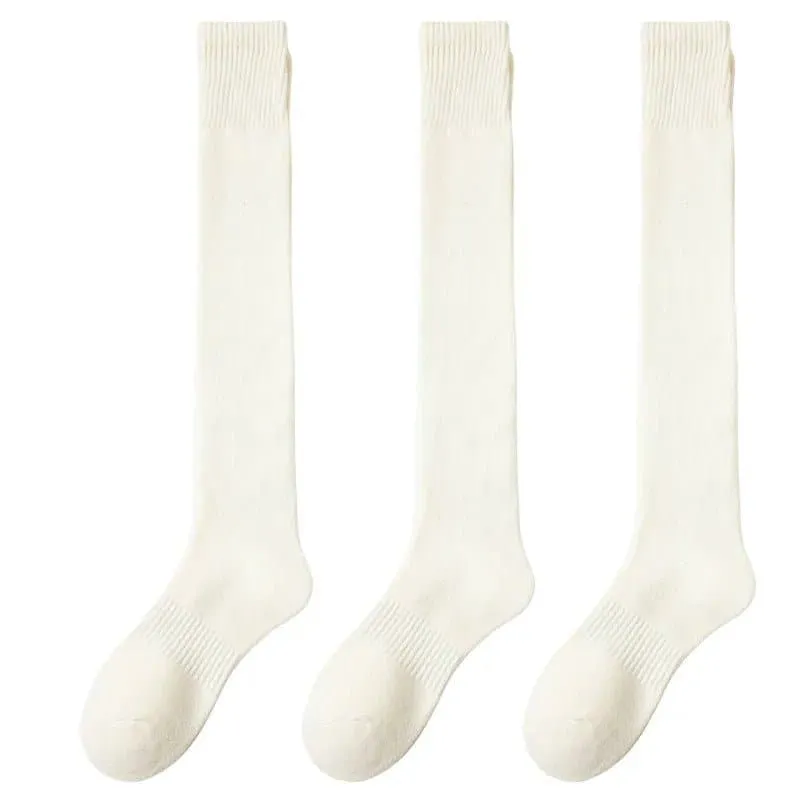 Merino Wool Over-The-Knee Socks Set - Pack of 3 Pairs of Warm and Cozy Stockings