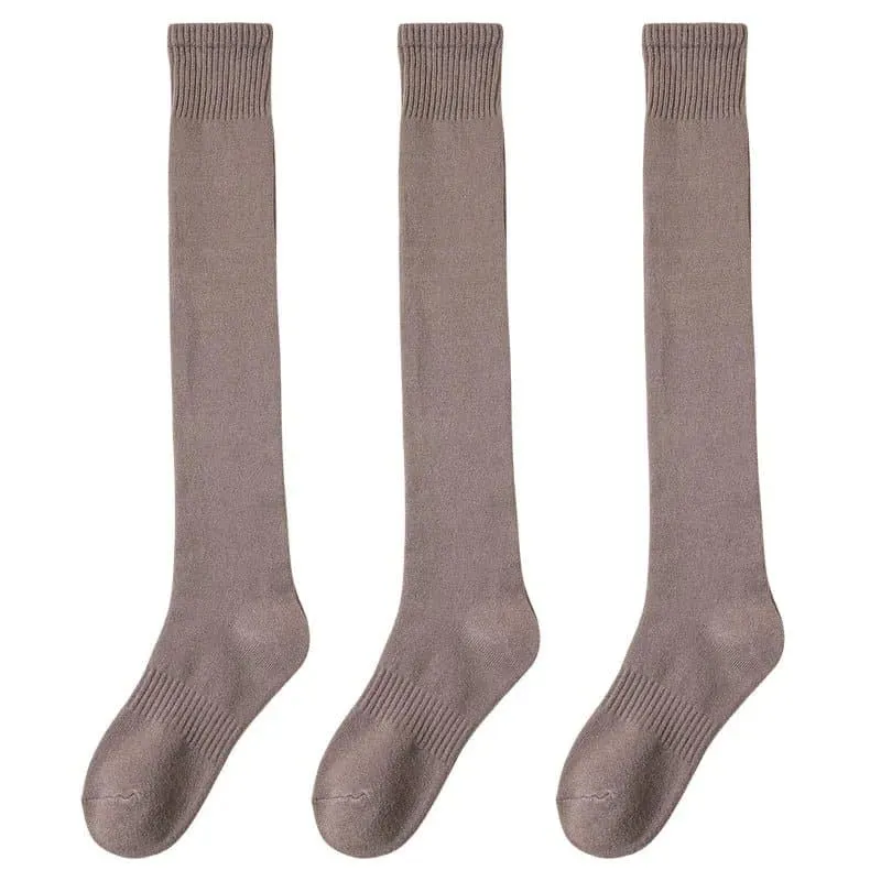 Merino Wool Over-The-Knee Socks Set - Pack of 3 Pairs of Warm and Cozy Stockings