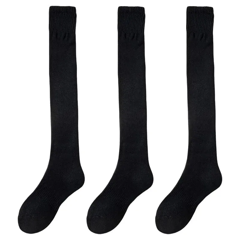 Merino Wool Over-The-Knee Socks Set - Pack of 3 Pairs of Warm and Cozy Stockings