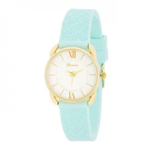 Mina Gold Classic Watch With Mint Rubber Strap (pack of 1 ea)