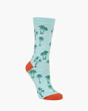 Palm Trees Women's Bamboo Crew Socks