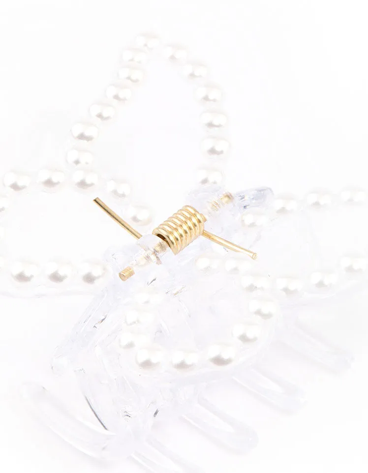 Pearl Clear Butterfly Claw Clip