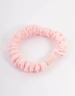 Pink Fabric Clamp Thin Scrunchie