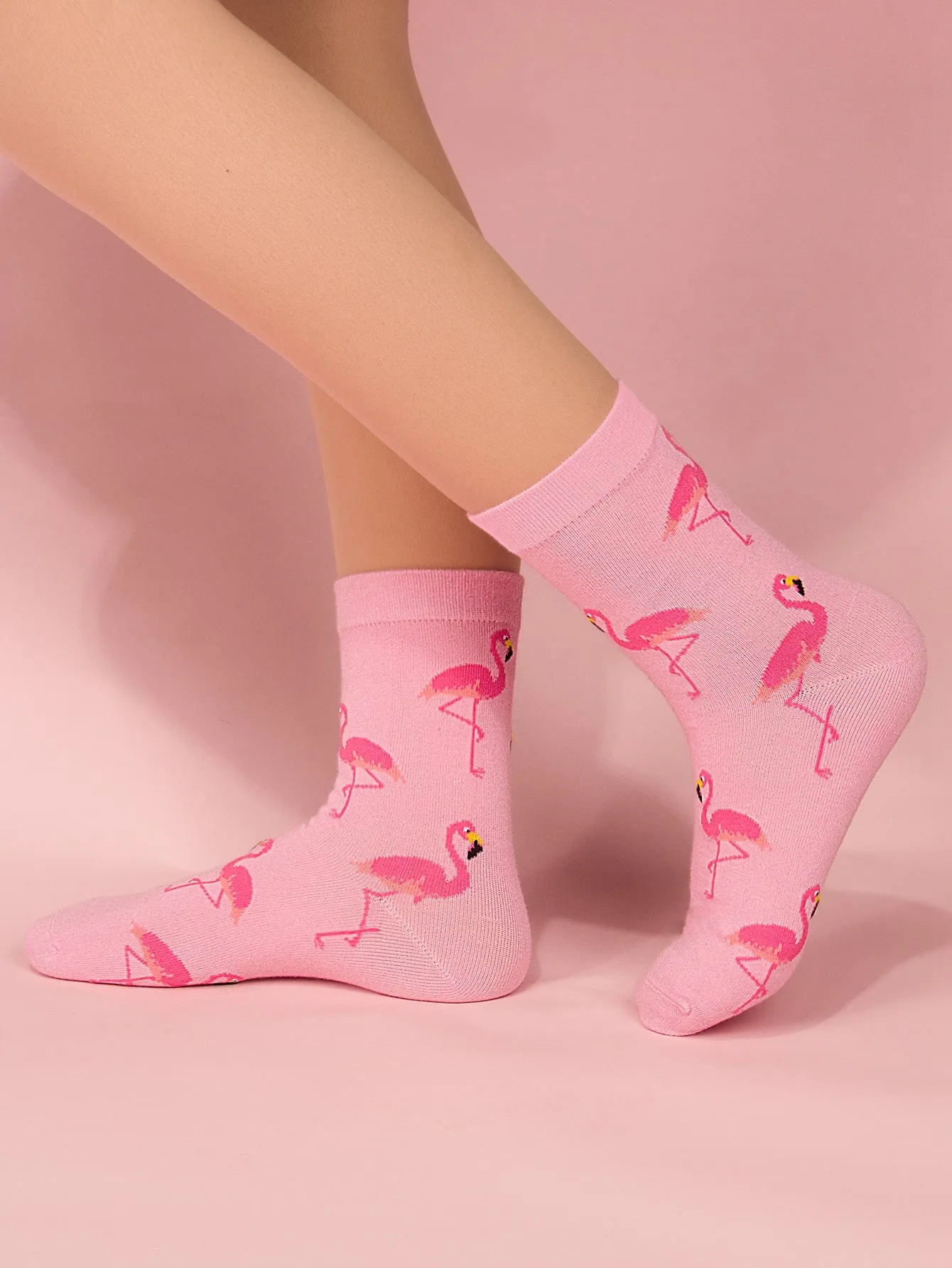 Pink Flamingo Crew Socks, Funny Socks for Women, Novelty Socks, Funky Socks, Gift for Her