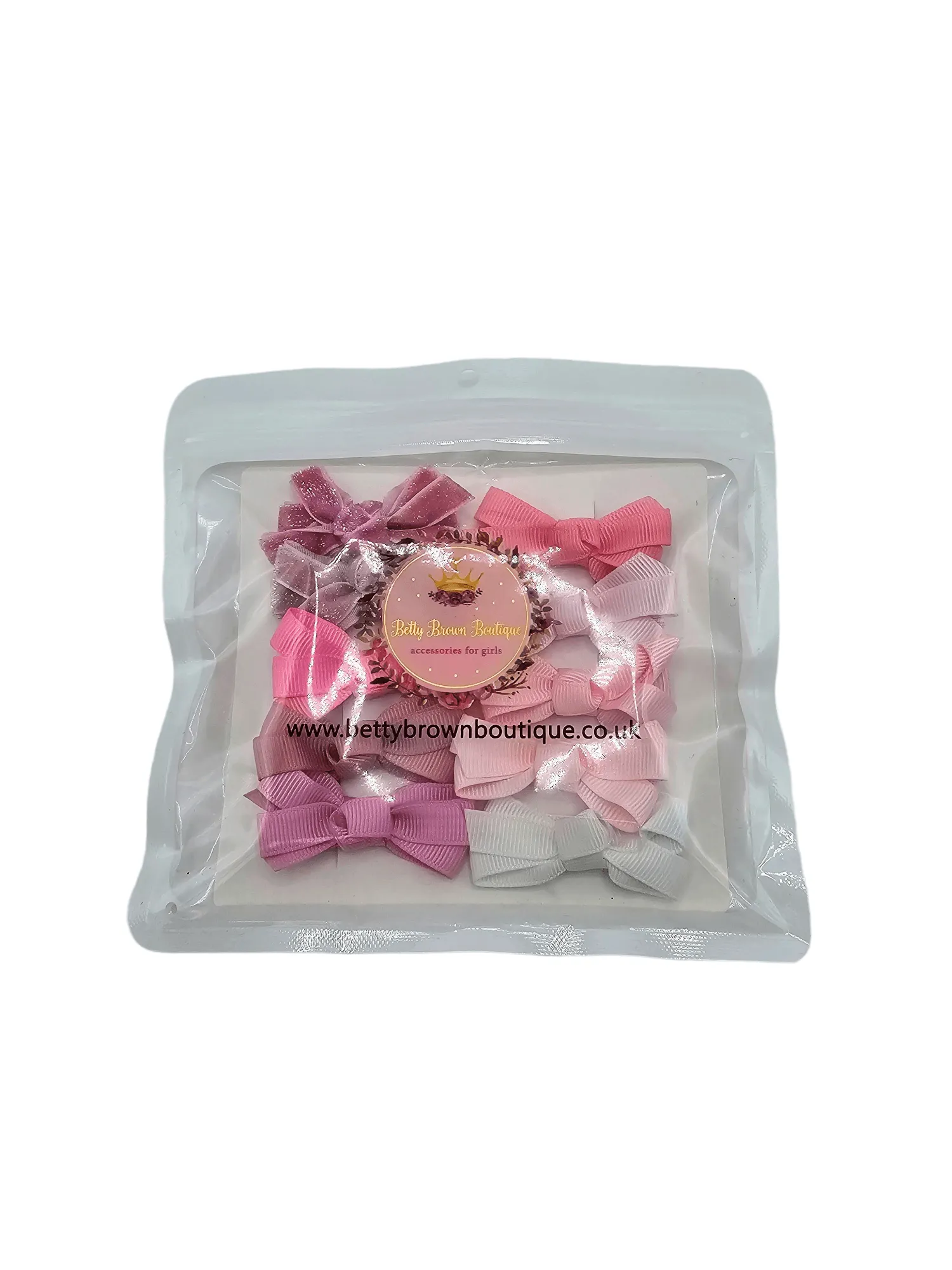 Pink Sparkle Pack of 10 My First 2 inch Bow Clips