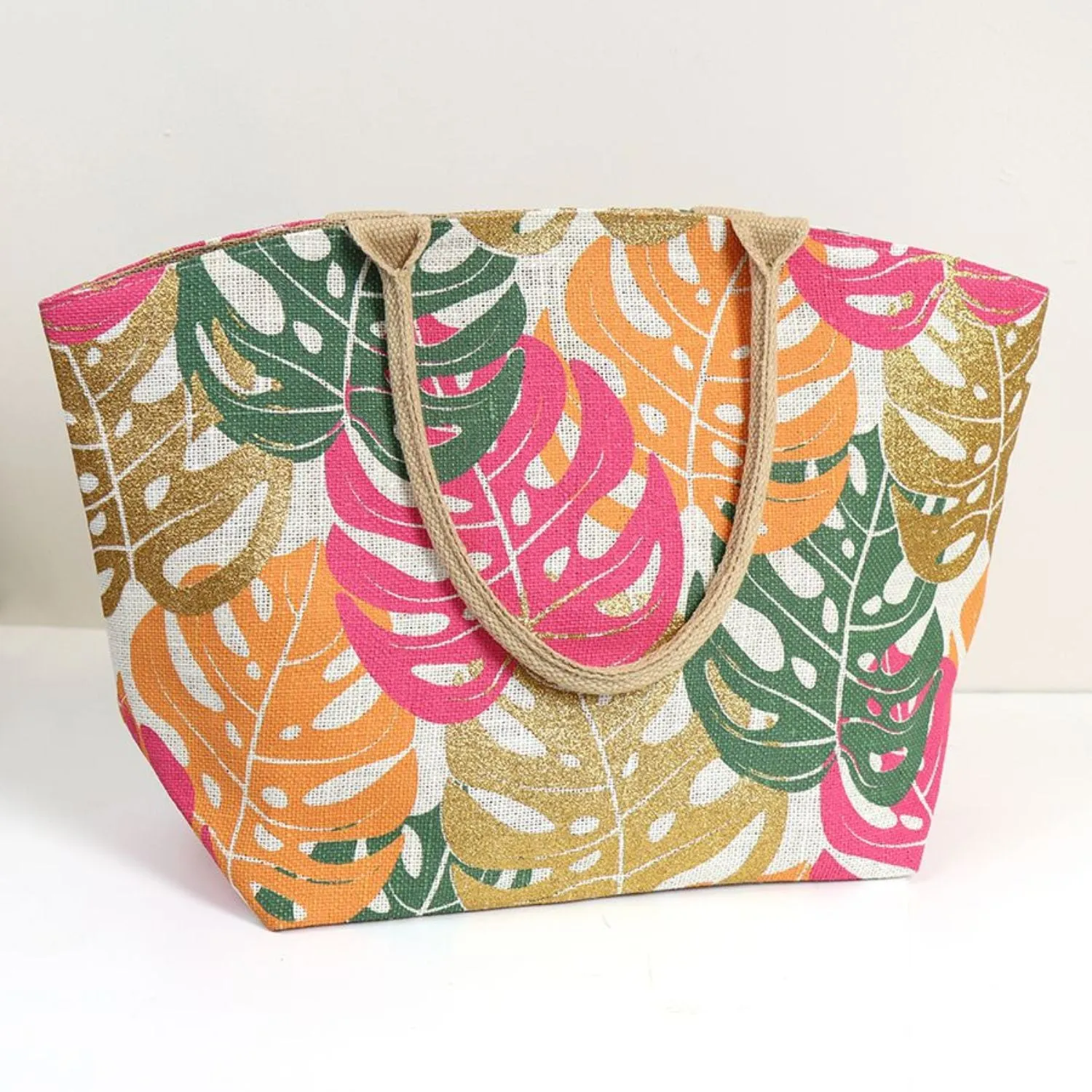 POM Multicoloured Bright Tropical Monstera Print Bag