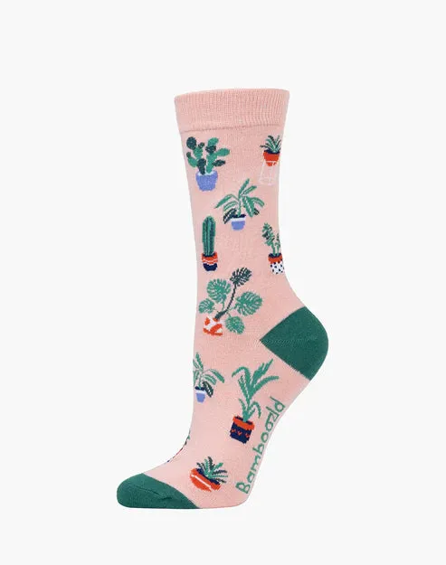 Pot Plants Women's Bamboo Crew Socks