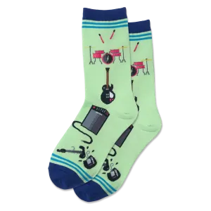 "Garage Band" Cotton Crew Socks by Hot Sox - Medium