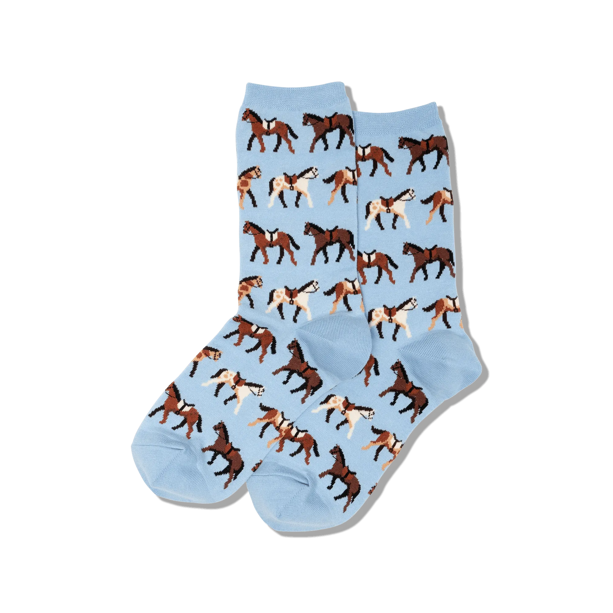 "Horses" Cotton Crew Socks by Hot Sox - Medium