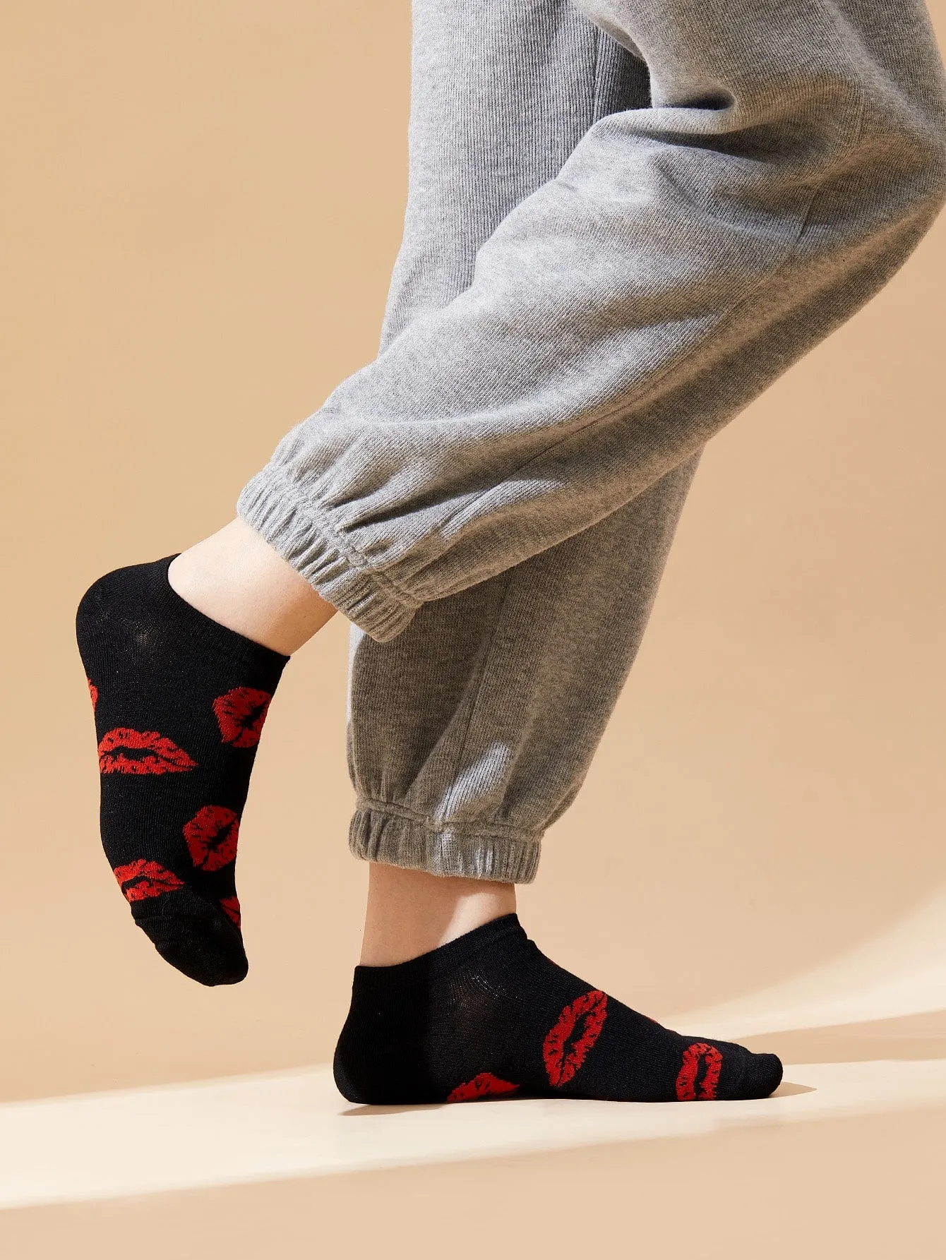 Red Lips Ankle Socks Silly Socks for Women Funky Socks Funny Socks Novelty Socks