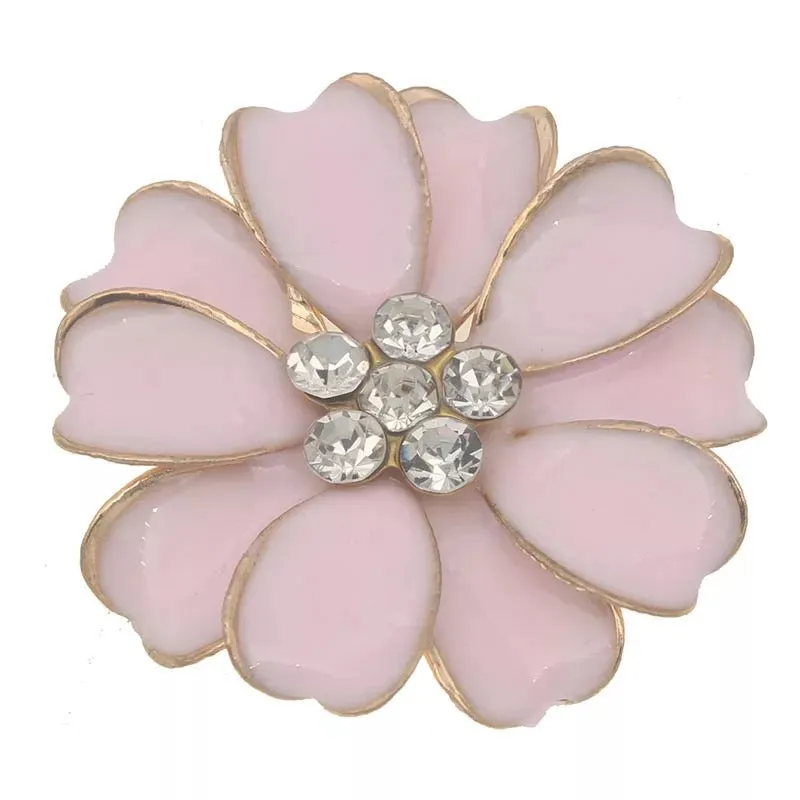 Rhinestone Flower 32mm Flatbacks x 10pcs - Style 17 Pink