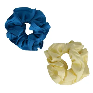 SATIN TRIM SCRUNCHIES 2 PACK