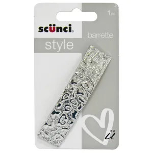 Scunci Style Barrette Hair Clip Metal Clasp Single 8cm