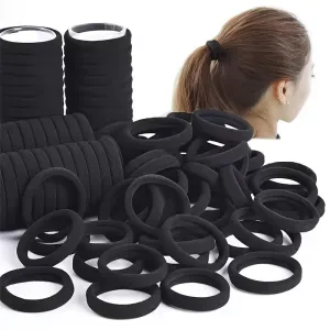 Seamless Black Hair Ties  Durable Ponytail Holders for Women