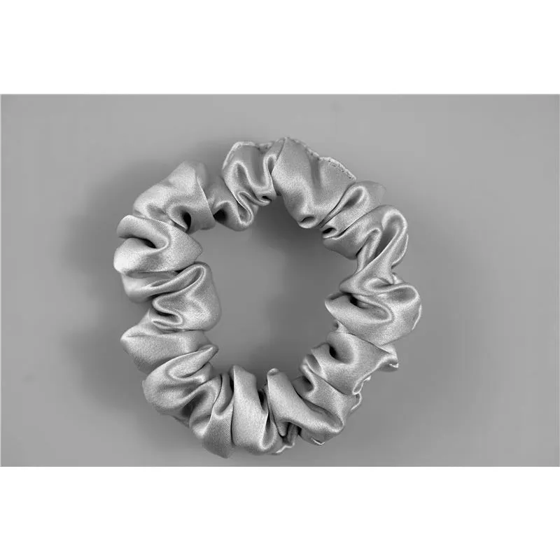 Silk Scrunchies Classic Silver grey