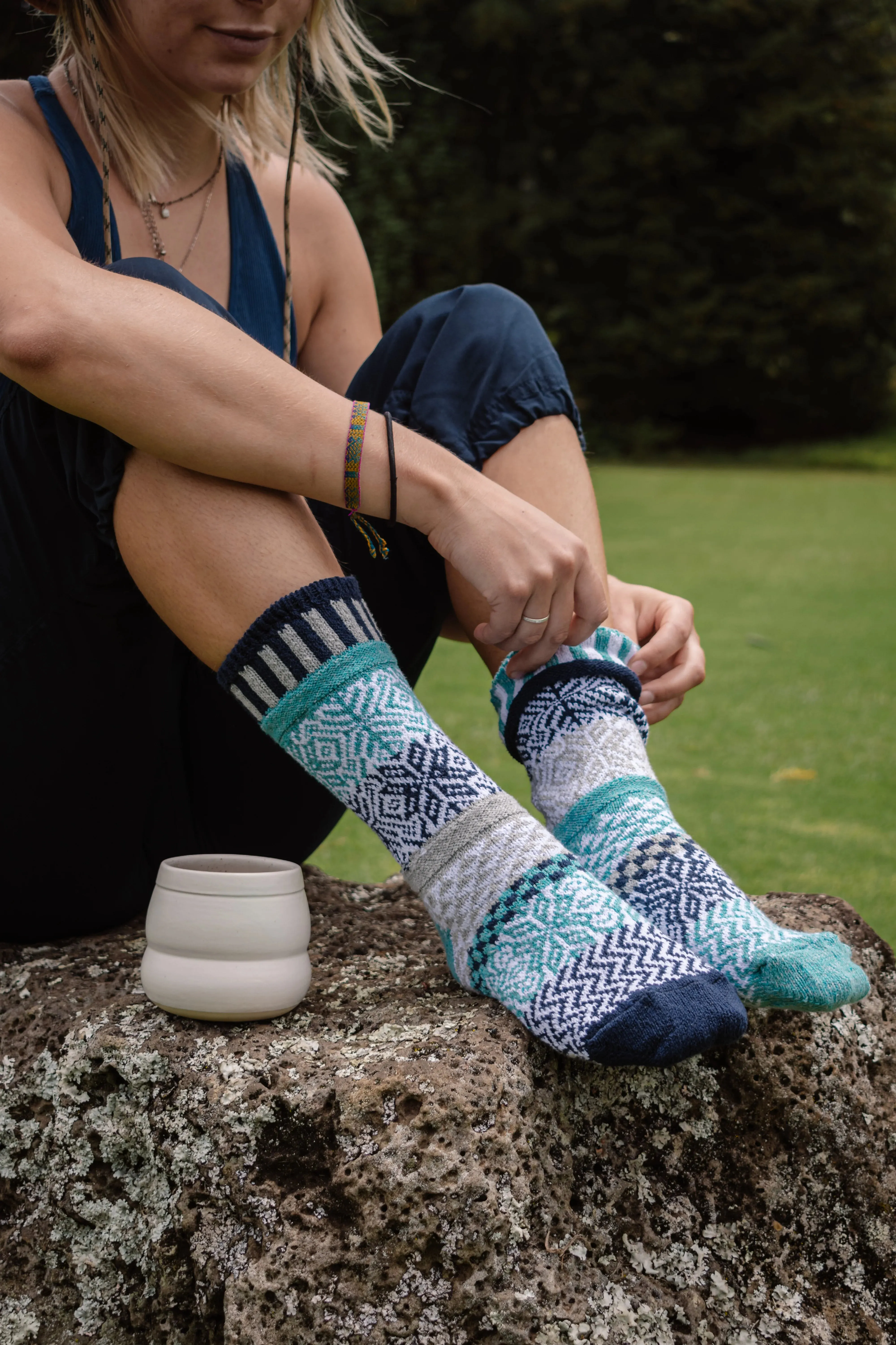 Snowfall Recycled Cotton Crew Socks