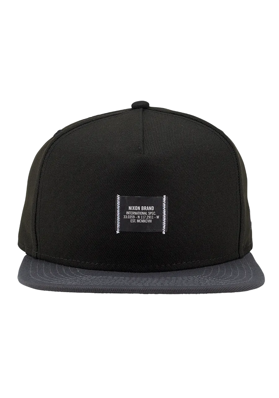 Society Snapback Hat - Black / Charcoal