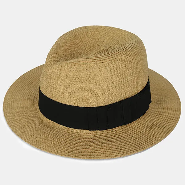 Straw Fedora Hat for Women and Men F019