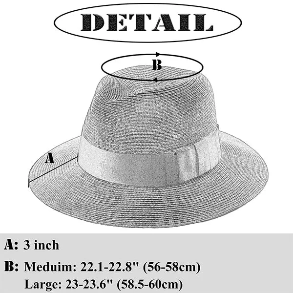 Straw Fedora Hat for Women and Men F019