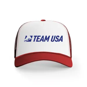 Team USA, 5 Panel High Crown Mesh Back Trucker Hat