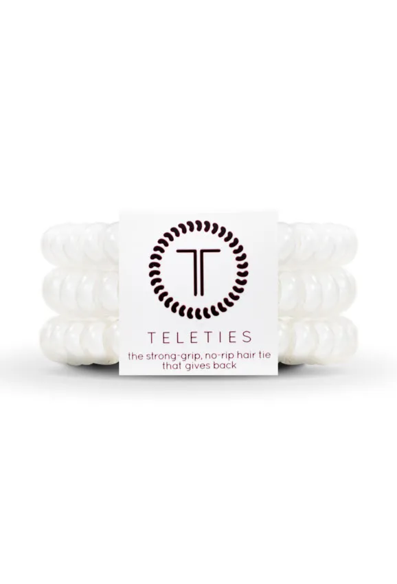 TELETIES Small Hair Ties - Coconut White