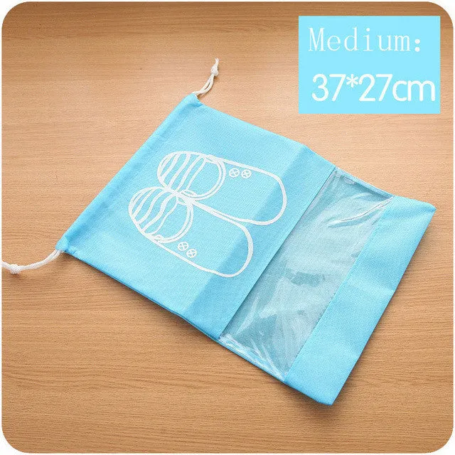 Travel Storage Shoes Bag Portable Drawstring Dustproof Cover Pouch Useful Travel Accessories