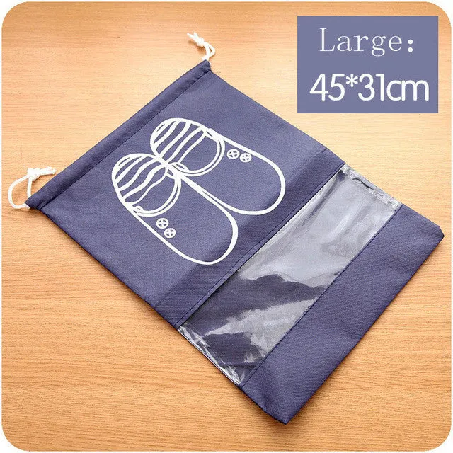 Travel Storage Shoes Bag Portable Drawstring Dustproof Cover Pouch Useful Travel Accessories